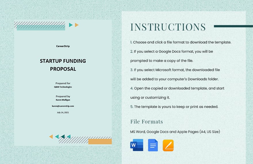 Editable Startup Funding Proposal Template
