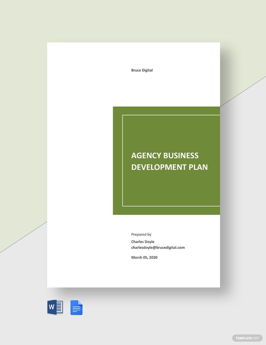 Agency Business Development Plan Template