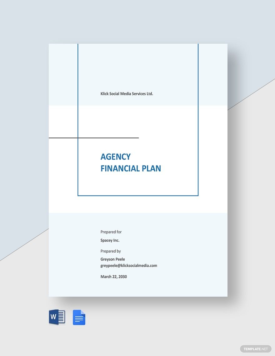 Agency Financial Plan Template