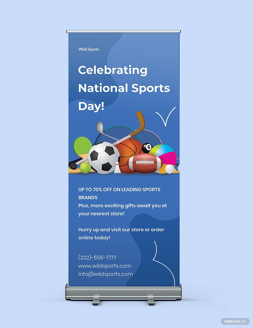 Sports Day Roll Up Banner Template