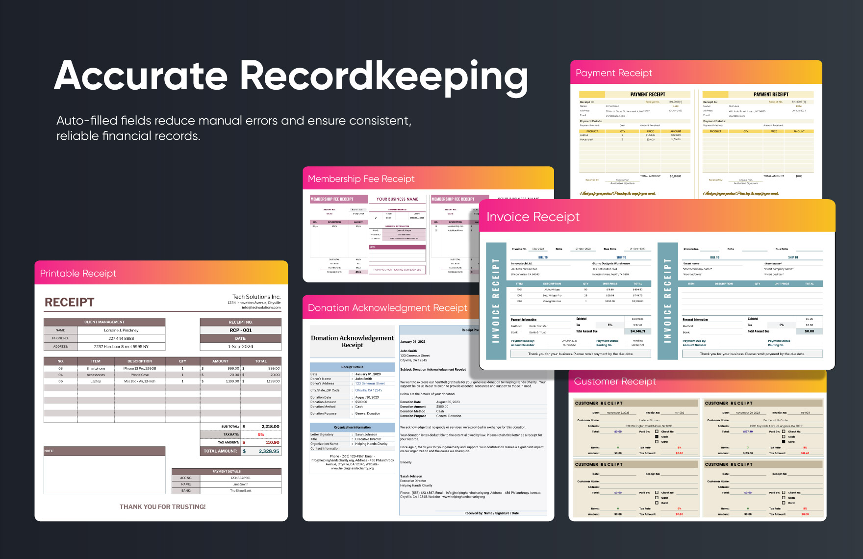 20+ Receipt Keeper Template Bundle