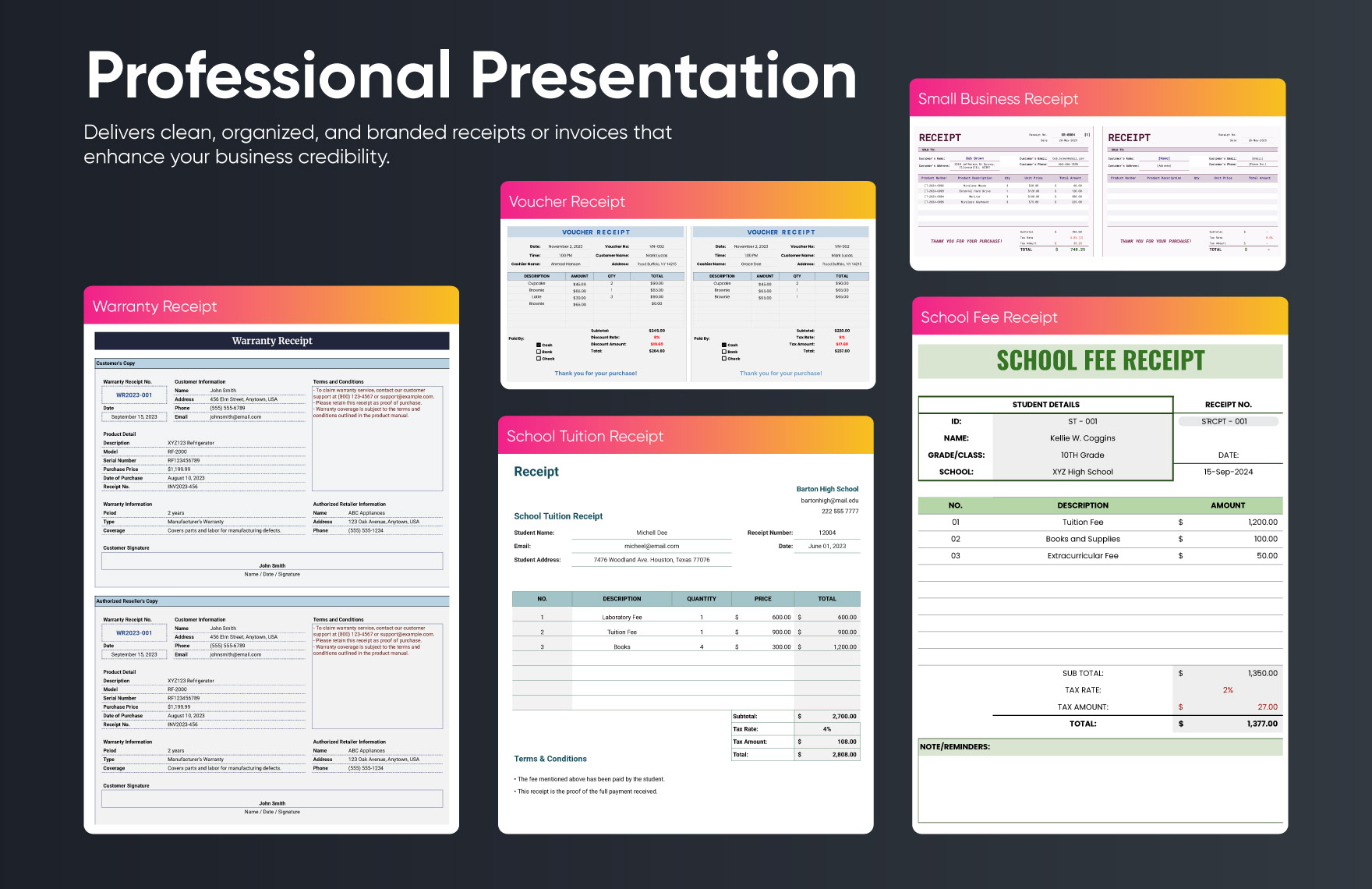 20+ Receipt Keeper Template Bundle