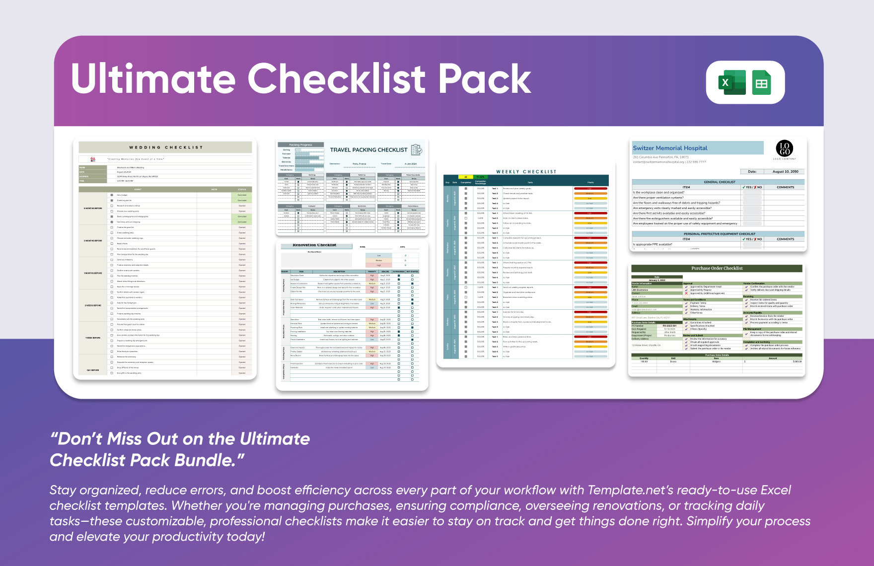 20+ Ultimate Checklists Pack Template Bundle