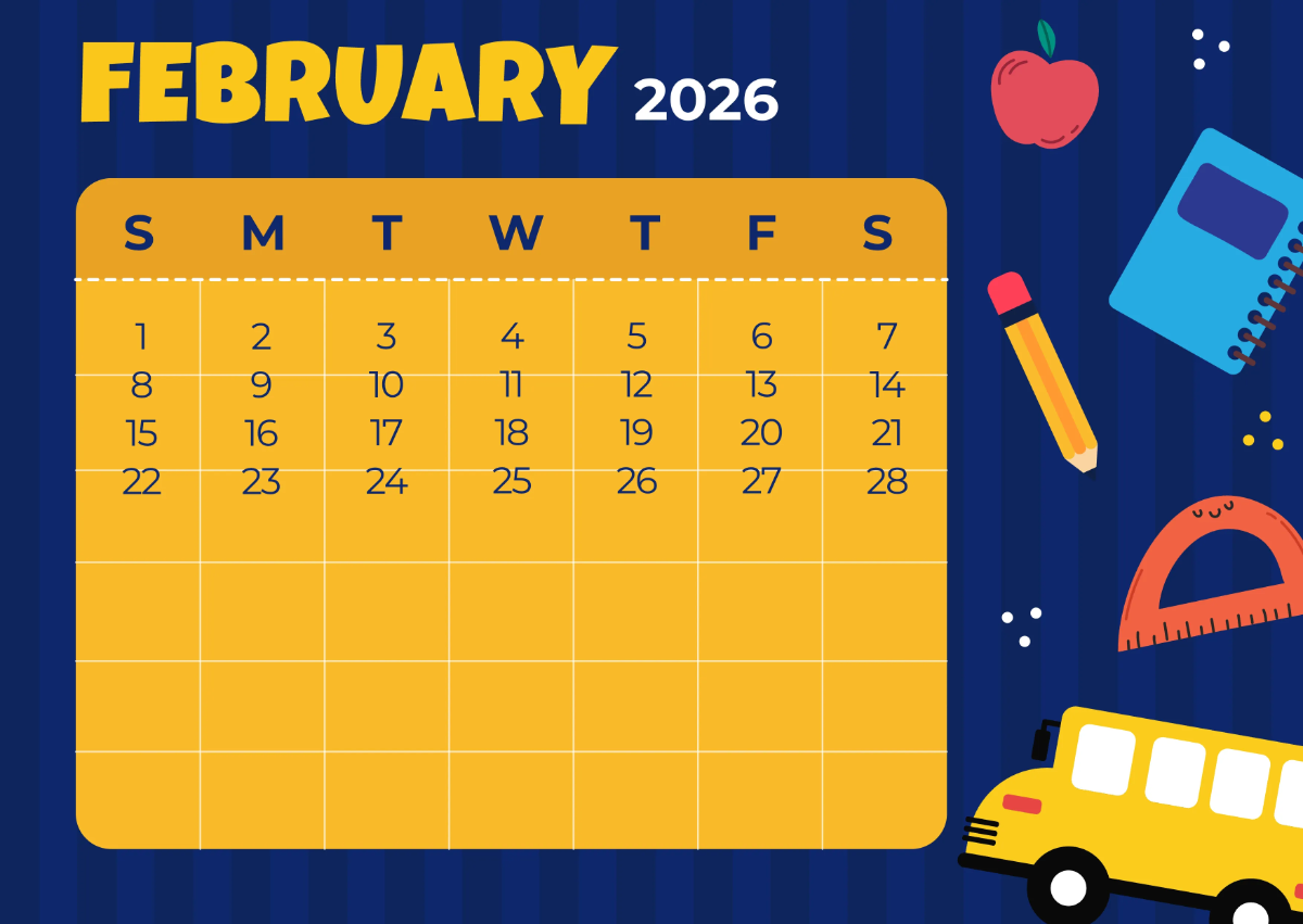 Free 2026 School Calendar Template to Edit Online