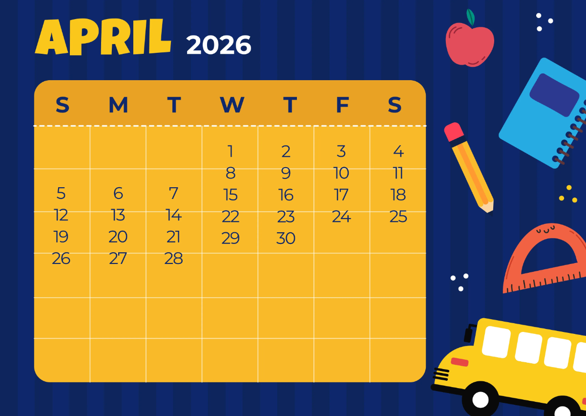 Free 2026 School Calendar Template to Edit Online