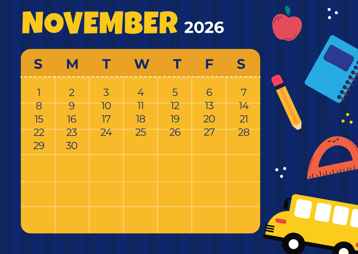 Free 2026 School Calendar Template to Edit Online