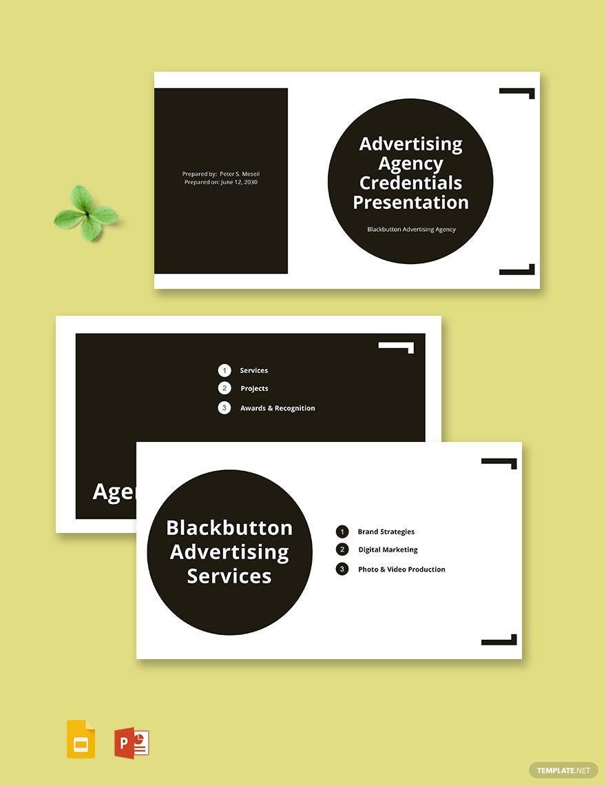Free Advertising Agency Credentials Presentation Template
