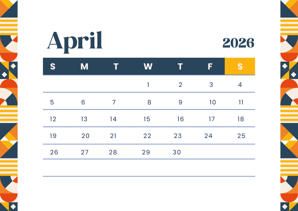 Free Modern 2026 Monthly Calendar Template to Edit Online