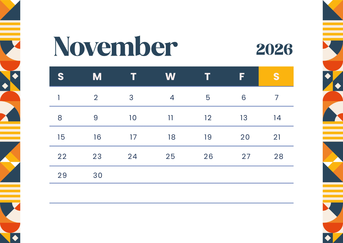 Free Modern 2026 Monthly Calendar Template to Edit Online