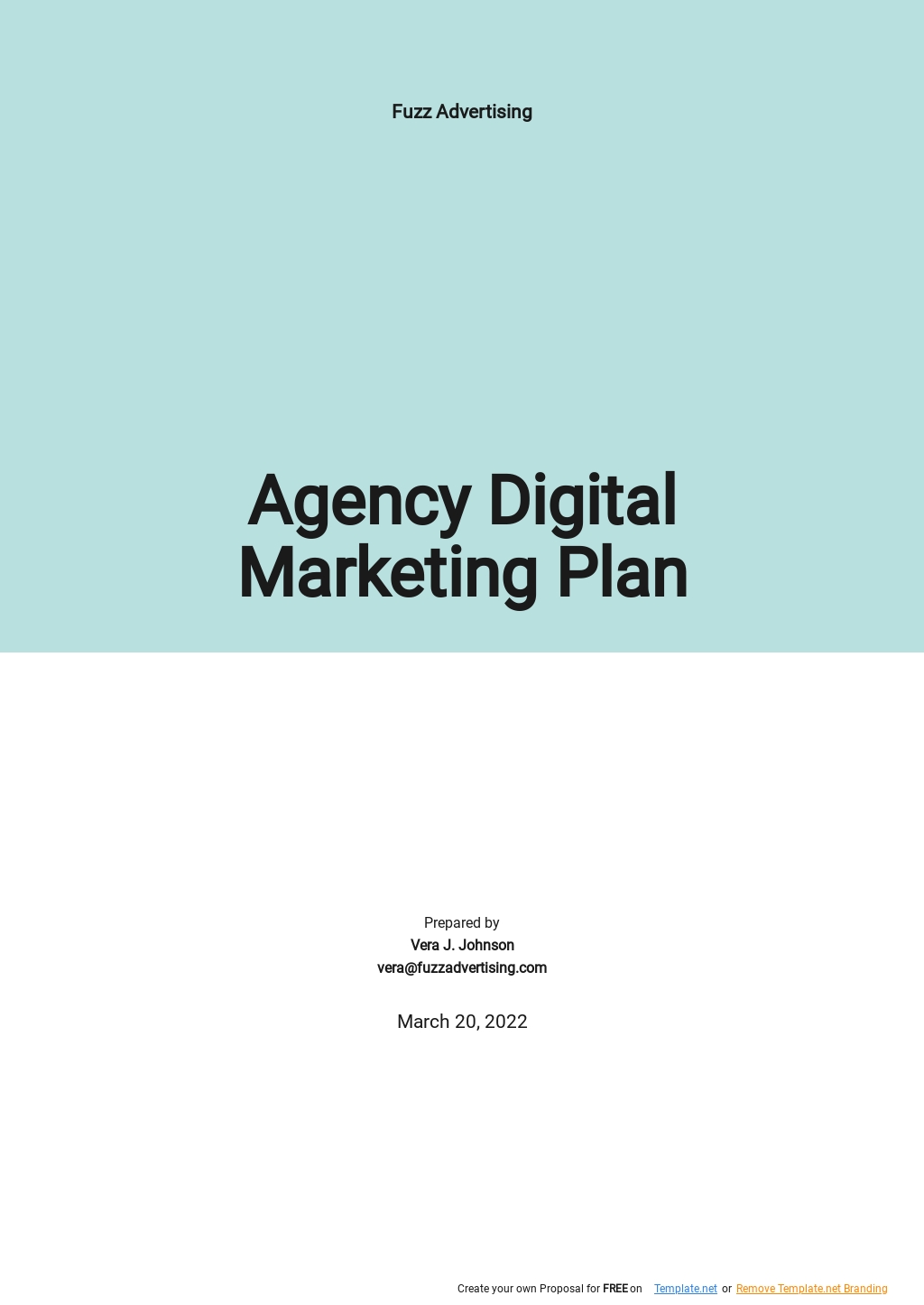 free digital marketing agency business plan template