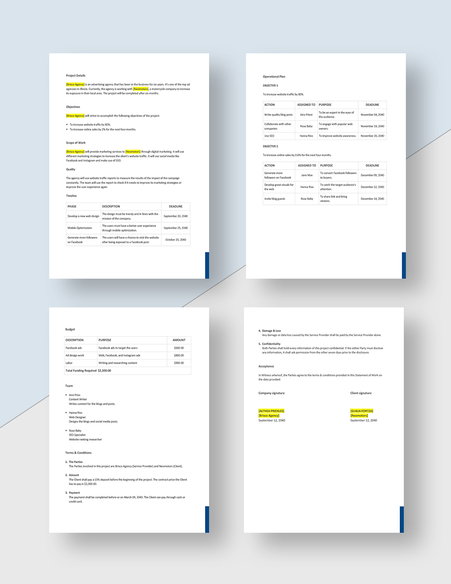Agency Statement of Work Template