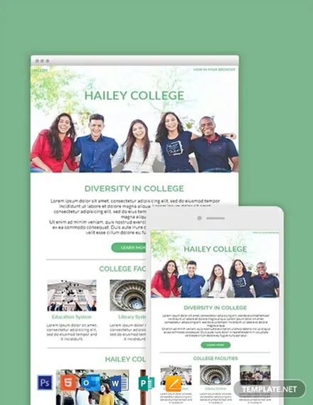 College Email Newsletter Template Html5 Word Outlook Apple Pages Psd Publisher Template Net