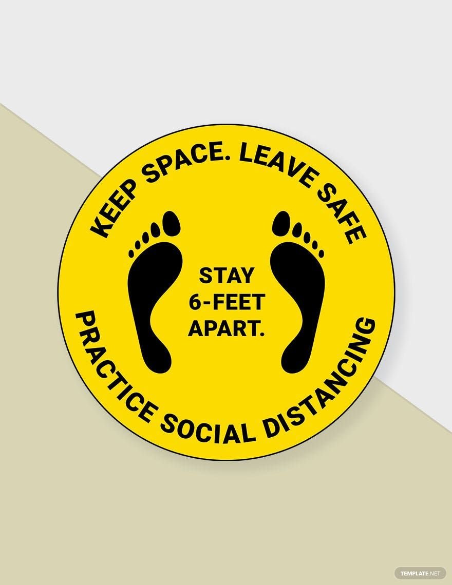 Free Keep Space Leave Safe Floor Sign Template