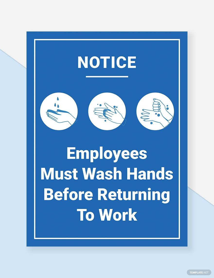 Employees Must Wash Hands Before Returning To Work - Safety Floor Sign Template