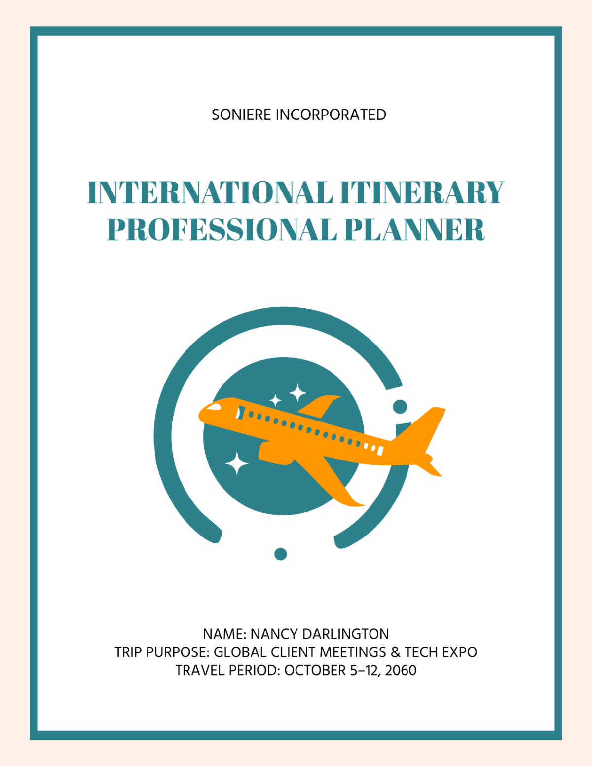 Free International Itinerary Professional Planner Template to Edit Online