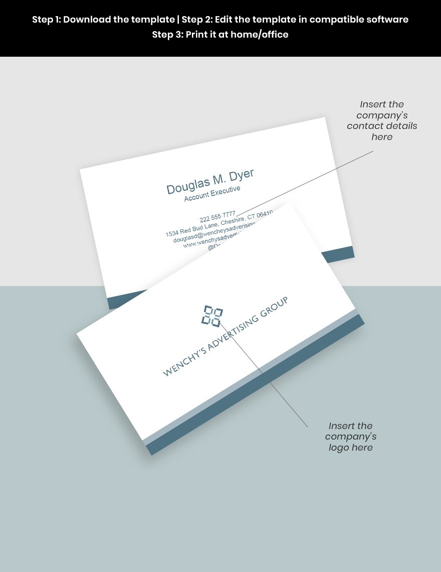 minimal advertising agency business card download