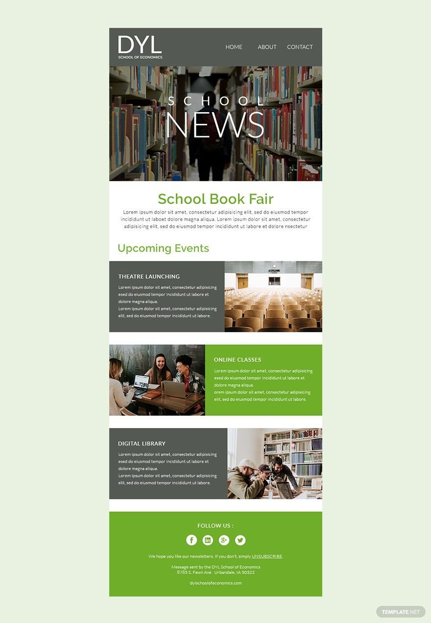 School Email Newsletter Template