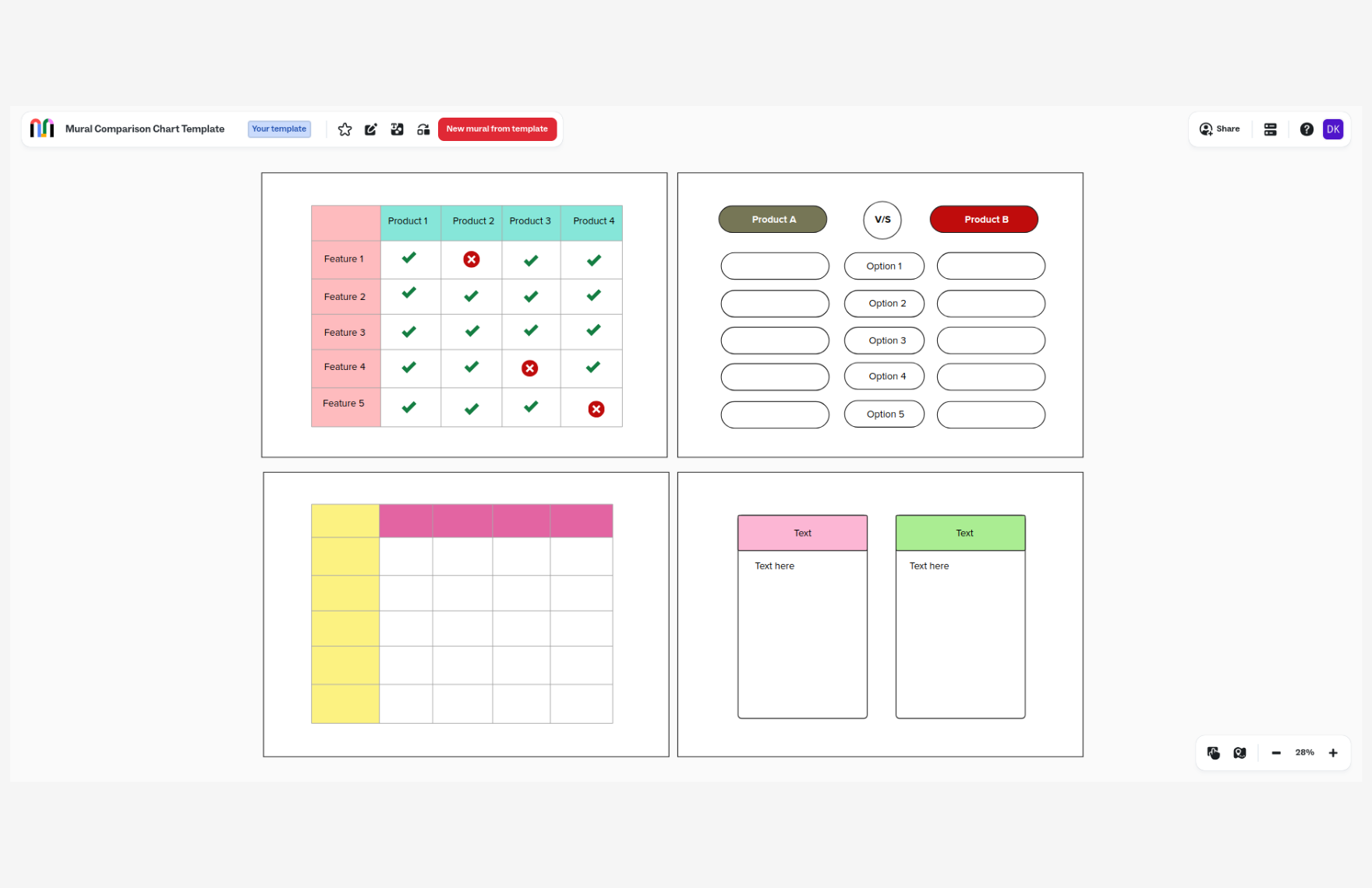 Free Comparison Chart Template