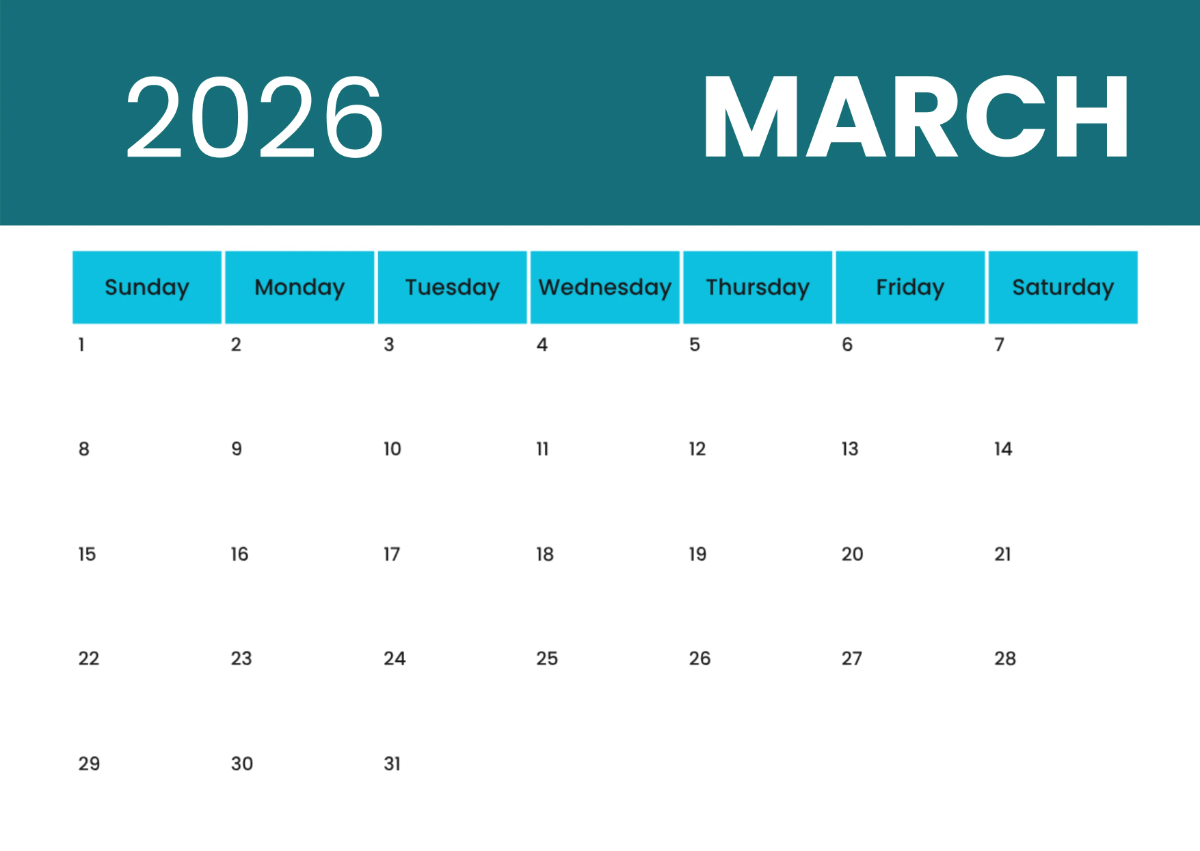 Free Printable 2026 Calendar Template to Edit Online