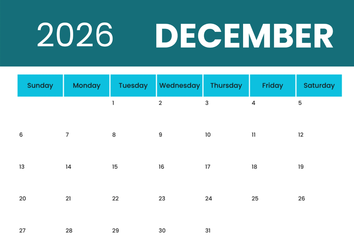 Free Printable 2026 Calendar Template to Edit Online