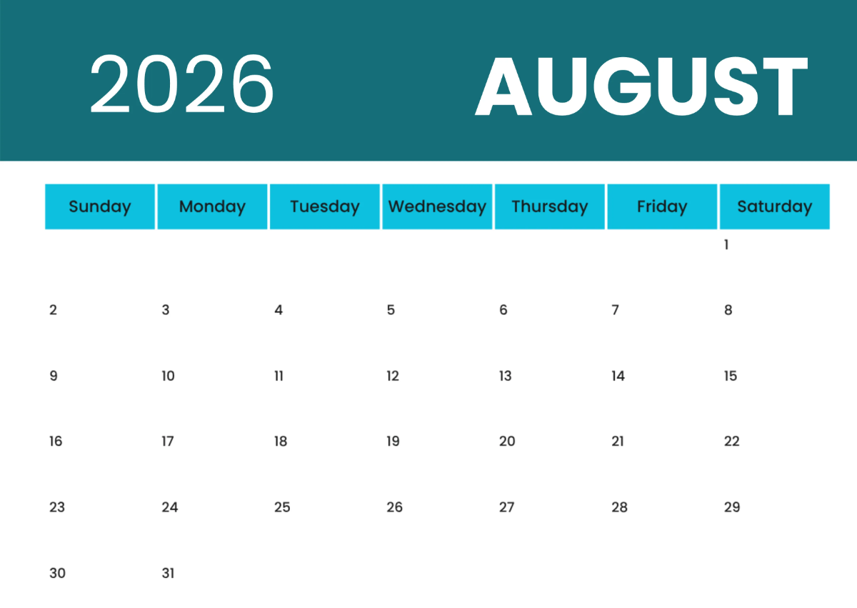 Free Printable 2026 Calendar Template to Edit Online