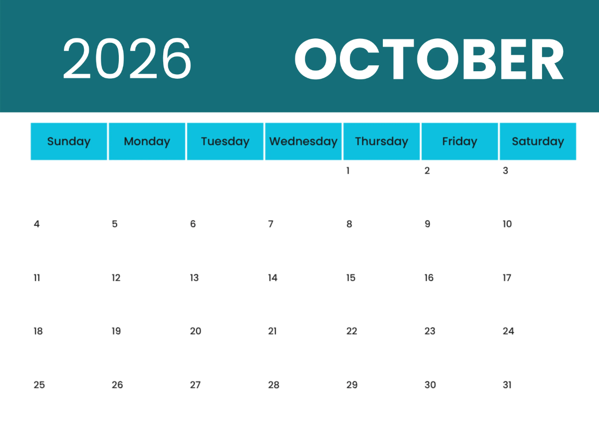 Free Printable 2026 Calendar Template to Edit Online