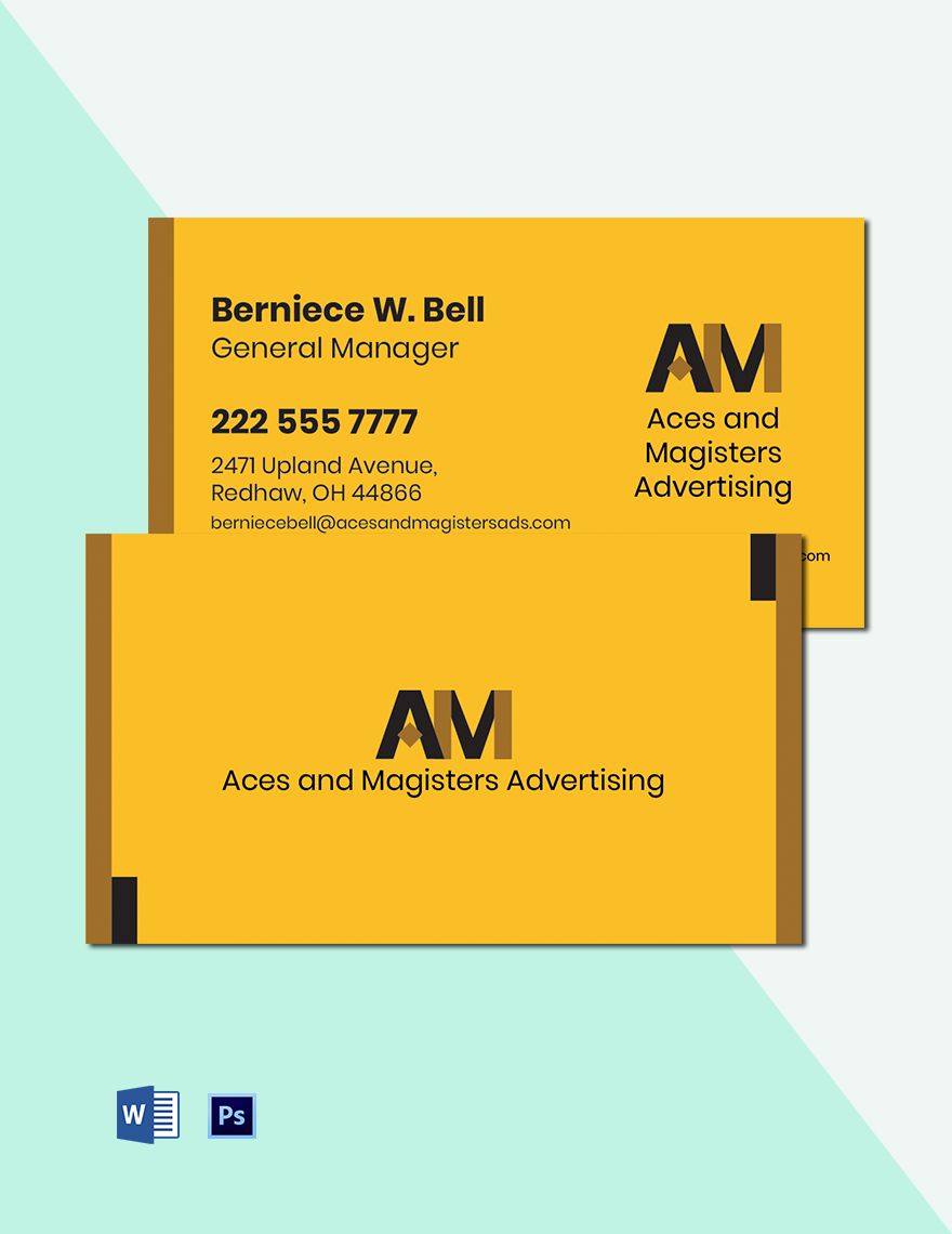 Professional Agency Business Card Template in PSD, Word, Publisher, Google Docs - Download | Template.net