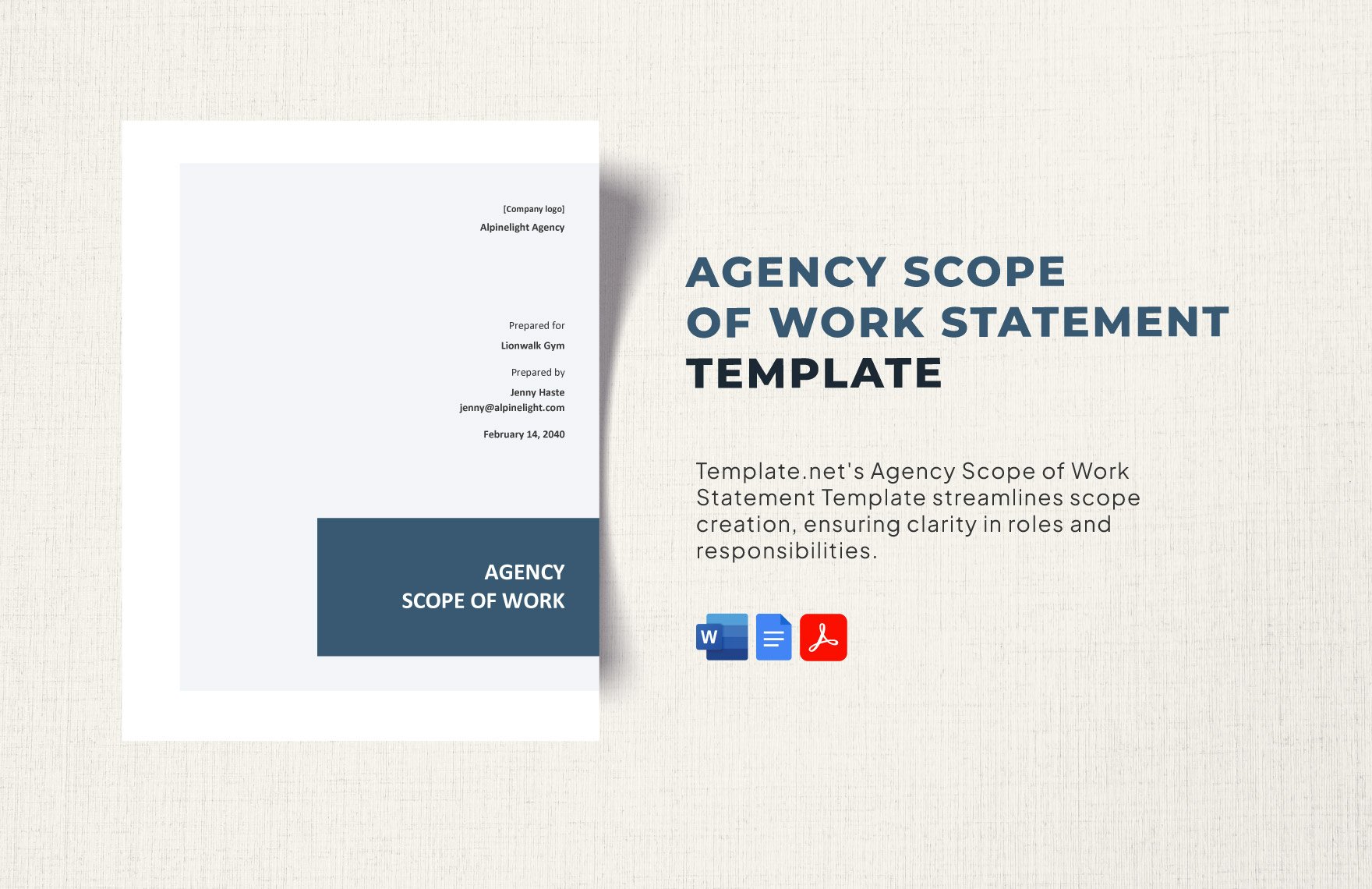Agency Scope of Work Statement Template in Word, Google Docs, PDF