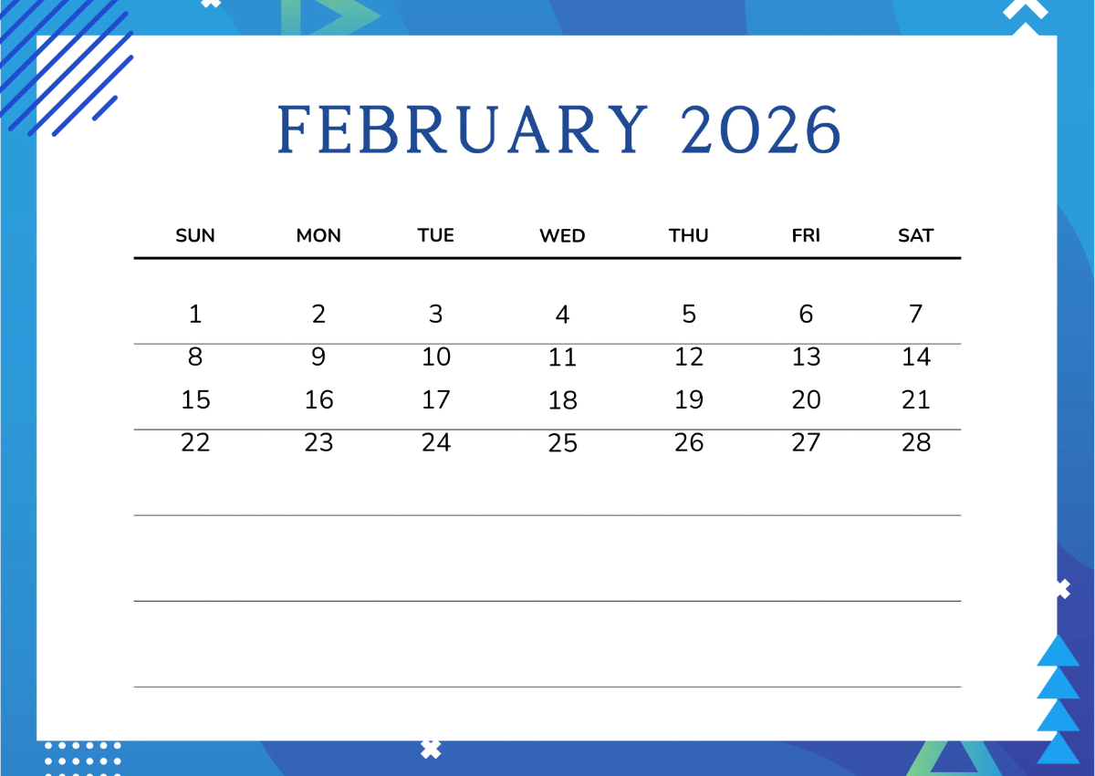 Free Blue 2026 Wall Calendar Template to Edit Online