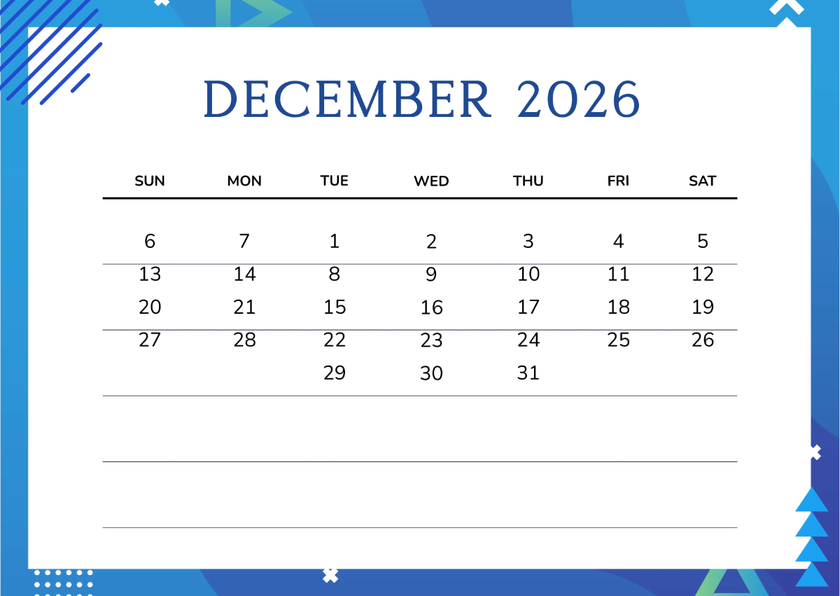 Free Blue 2026 Wall Calendar Template to Edit Online