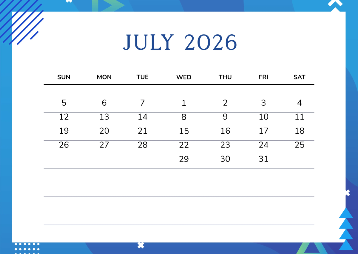 Free Blue 2026 Wall Calendar Template to Edit Online
