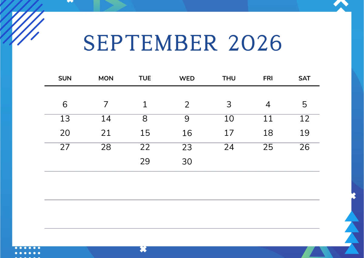 Free Blue 2026 Wall Calendar Template to Edit Online