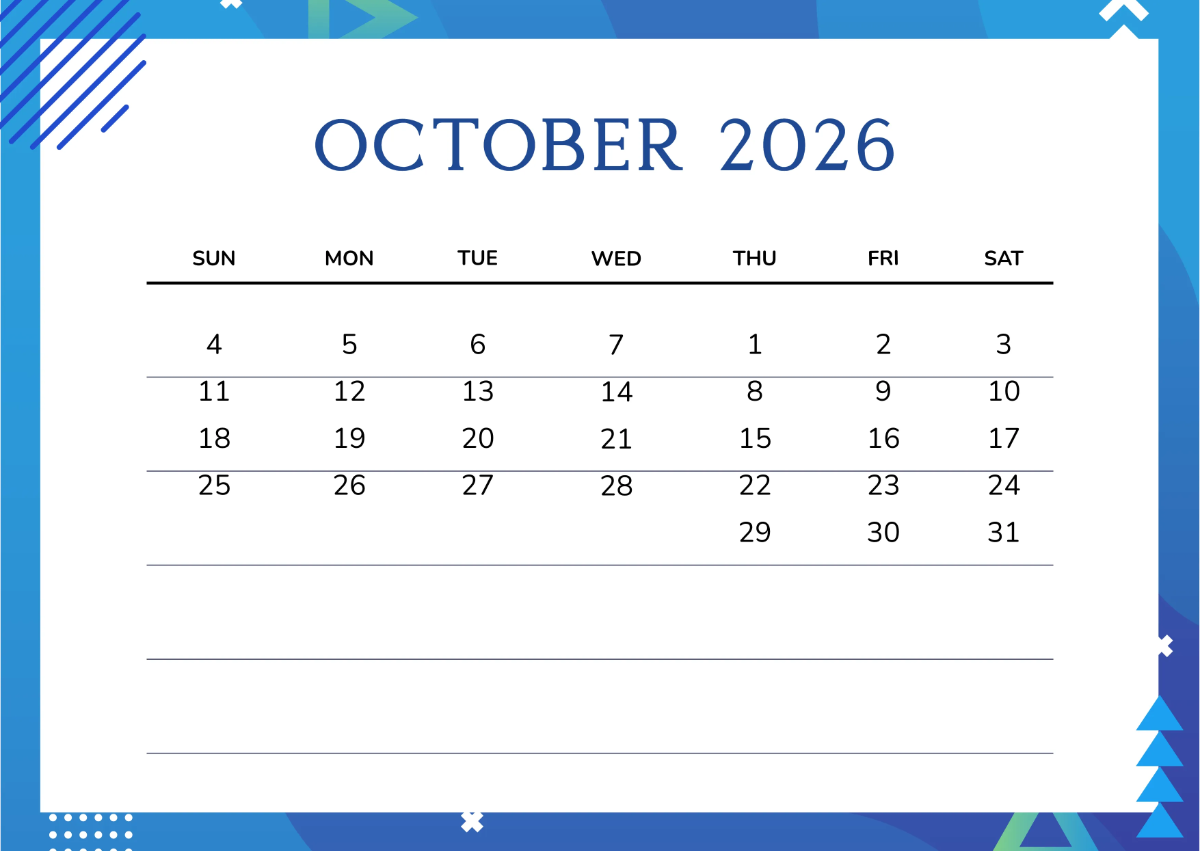 Free Blue 2026 Wall Calendar Template to Edit Online