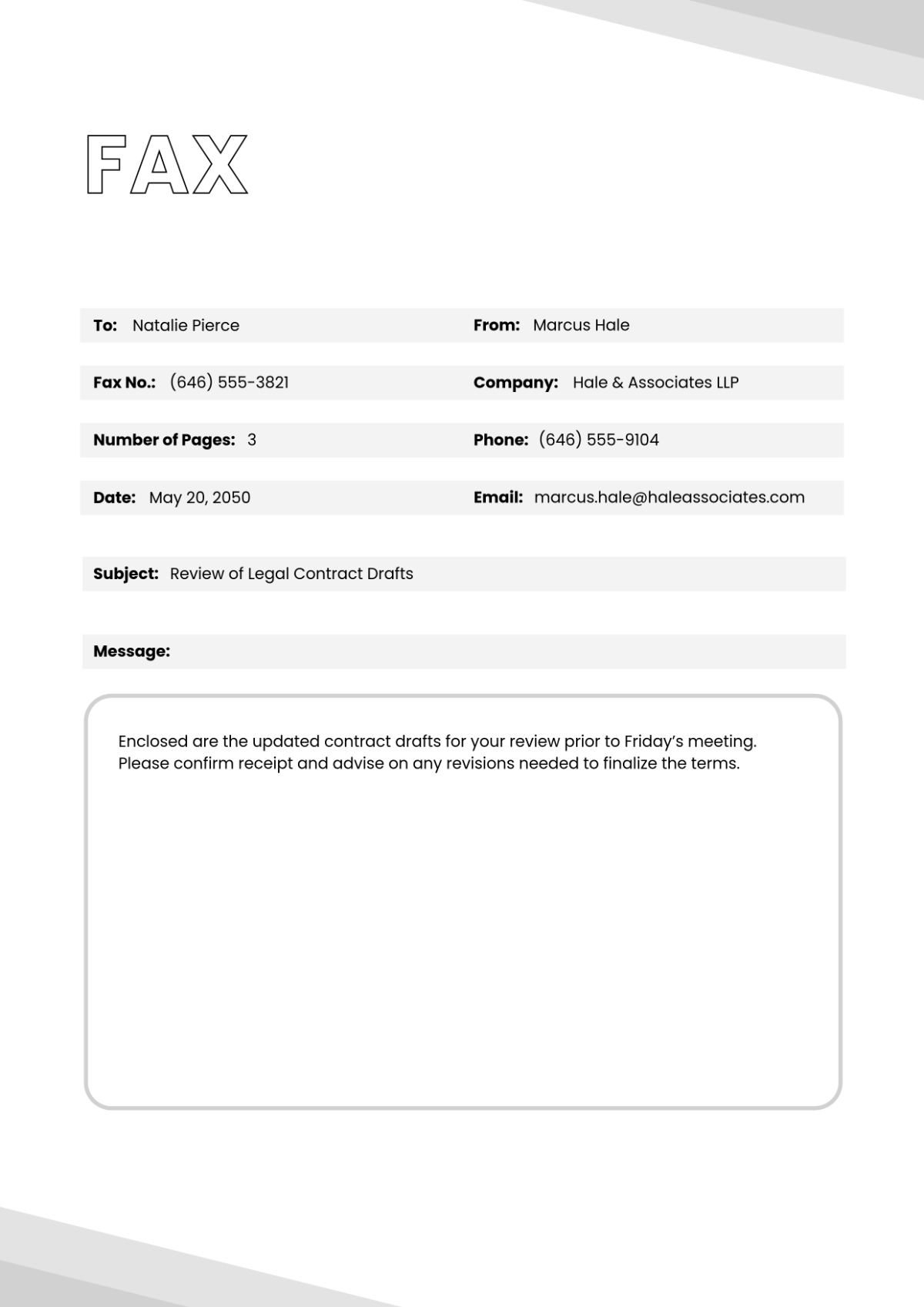Free Amazing Fax Cover Page Template