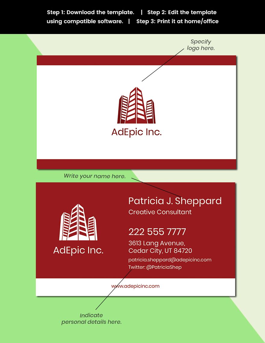 Sample Agency Business Card Template
