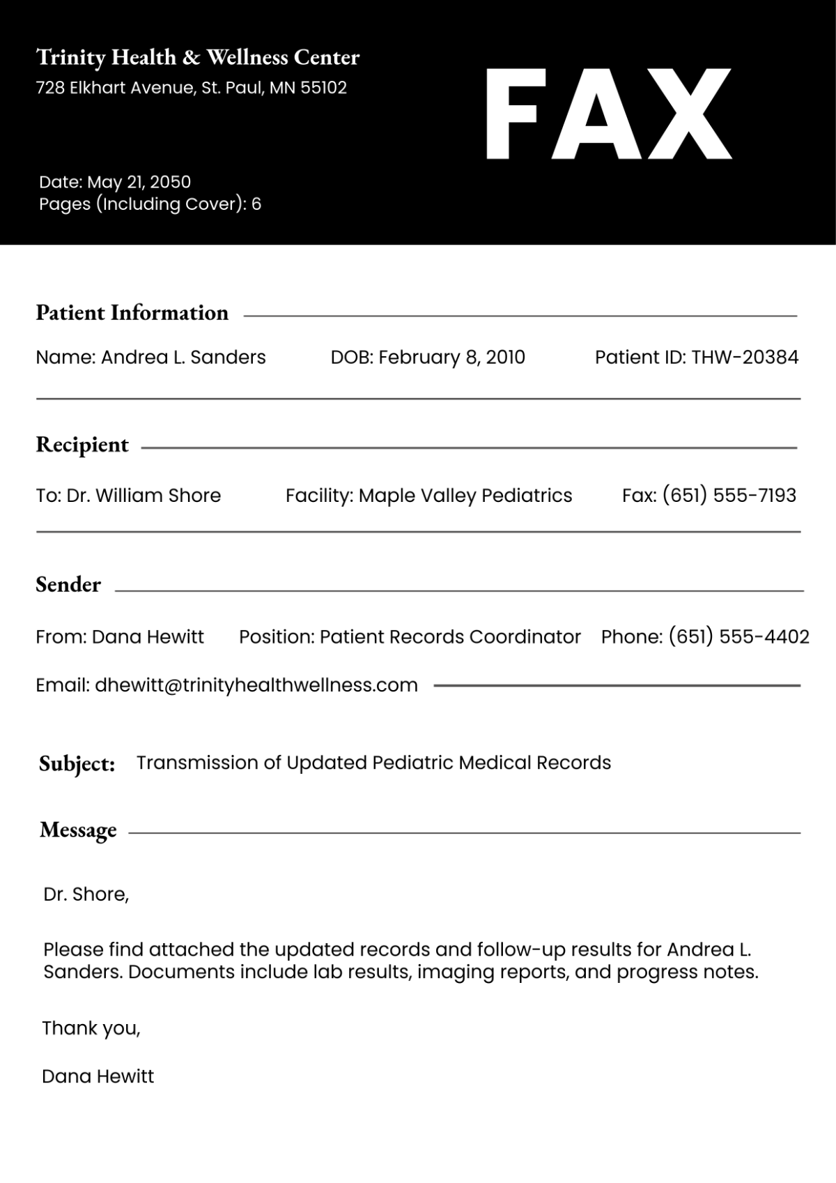 Free Patient Fax Cover Page Template to Edit Online