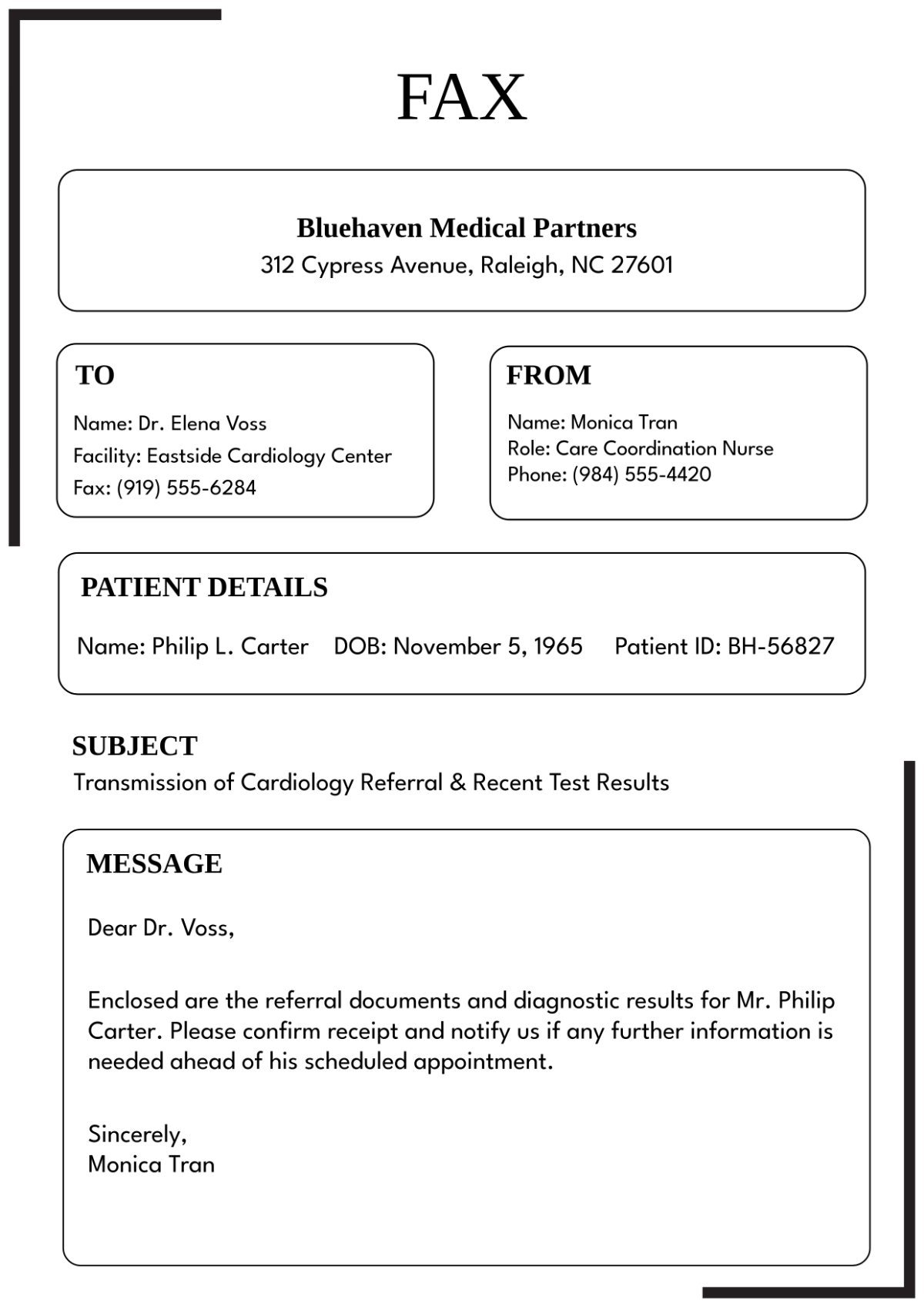Free Healthcare Fax Cover Page Template