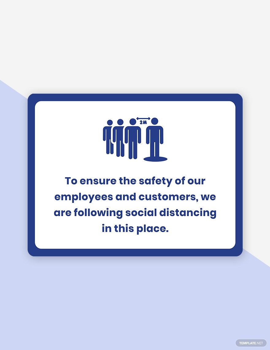 Free Social Distancing in Place Here Floor Sign Template