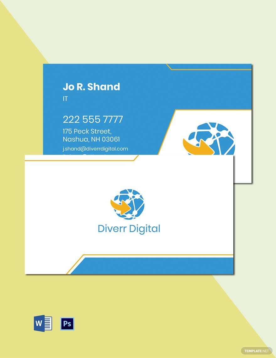 Free Digital Agency Business Card Template