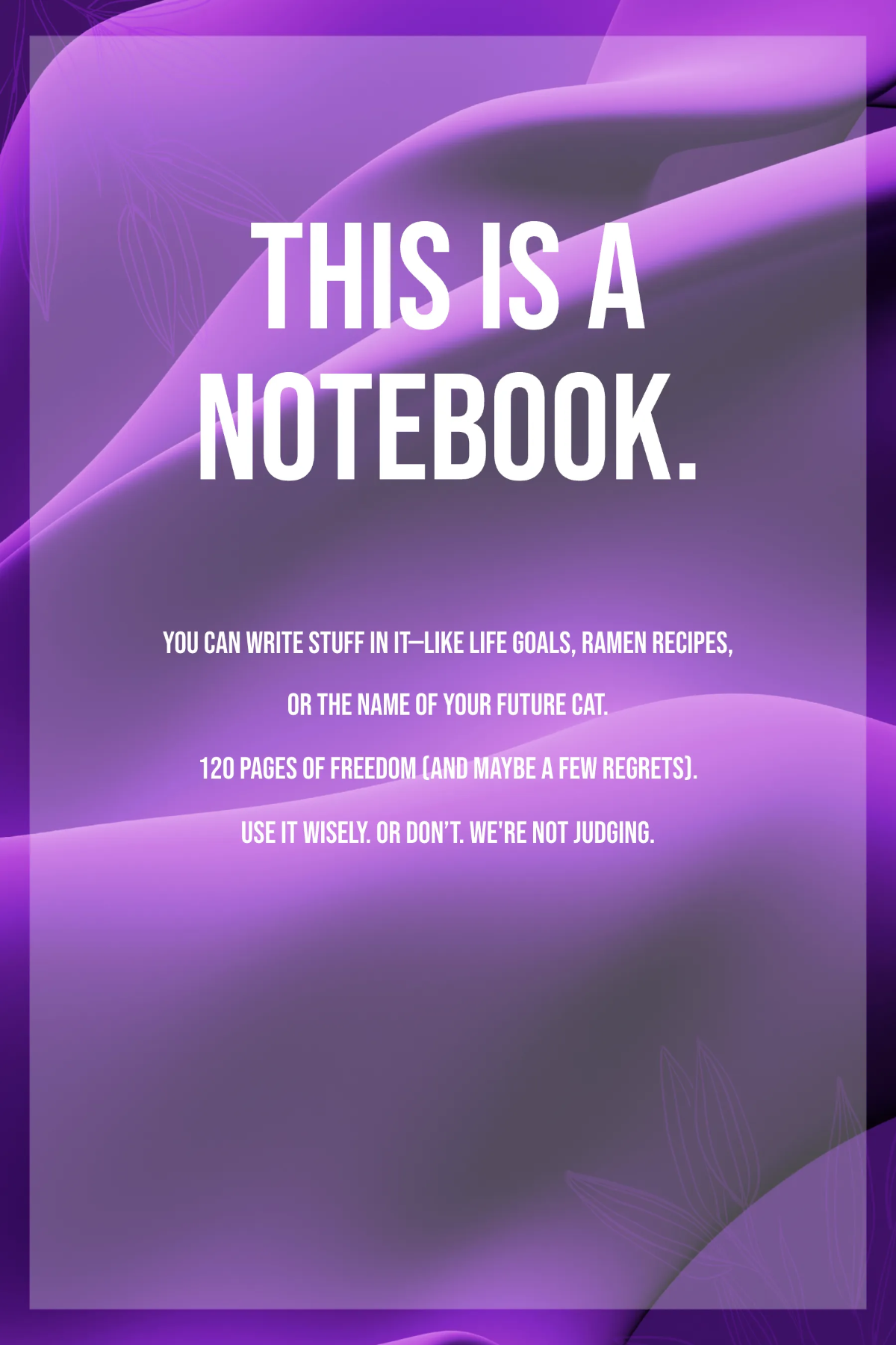 Free Purple KDP Notebook Cover Template to Edit Online