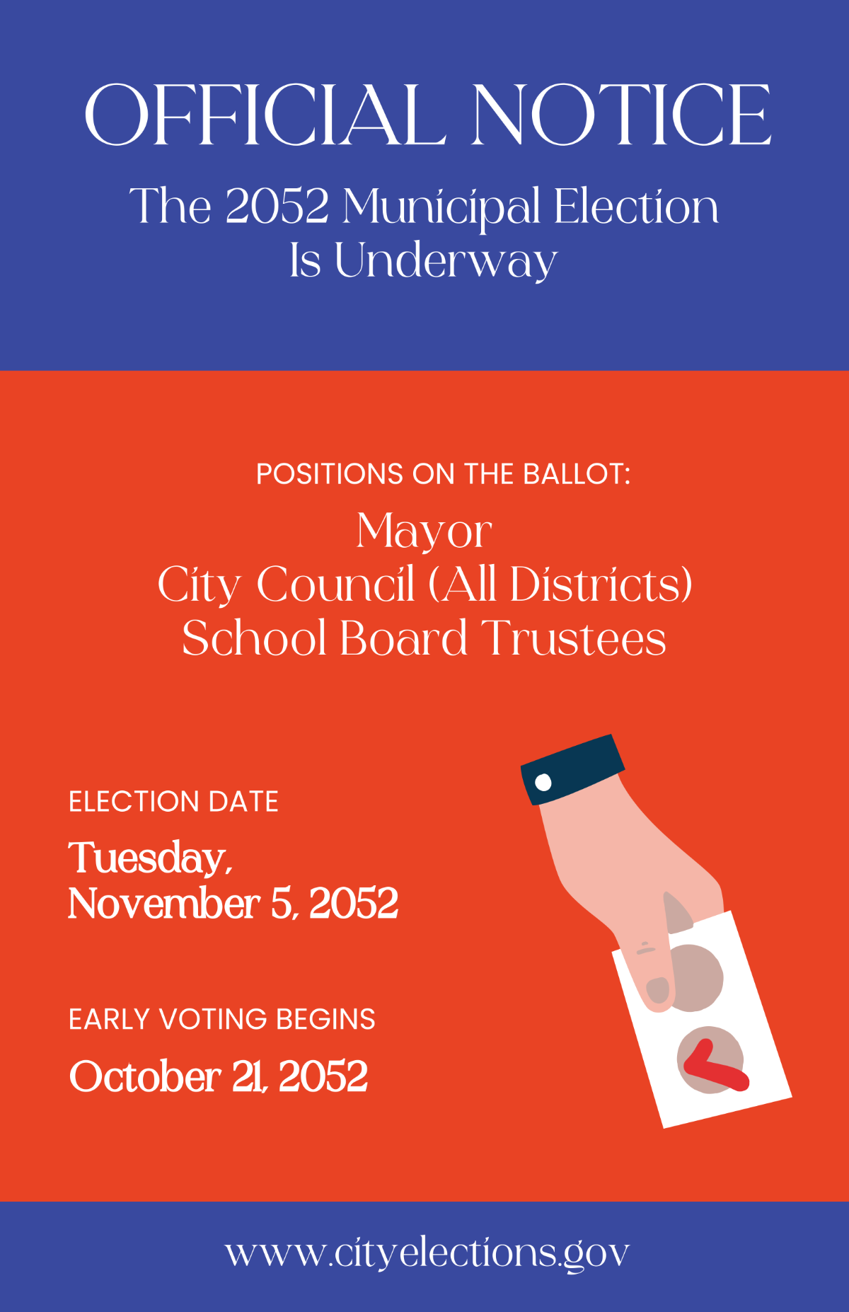 Free Election Announcement Poster Template to Edit Online