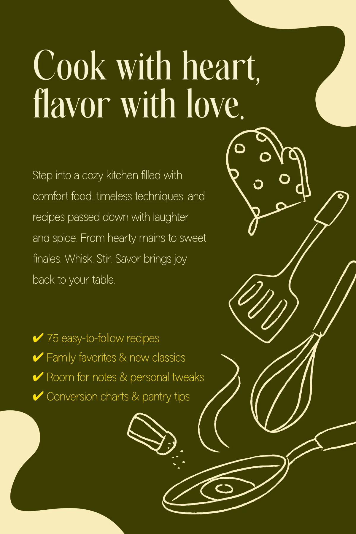 Free KDP Recipe Book Cover Template to Edit Online