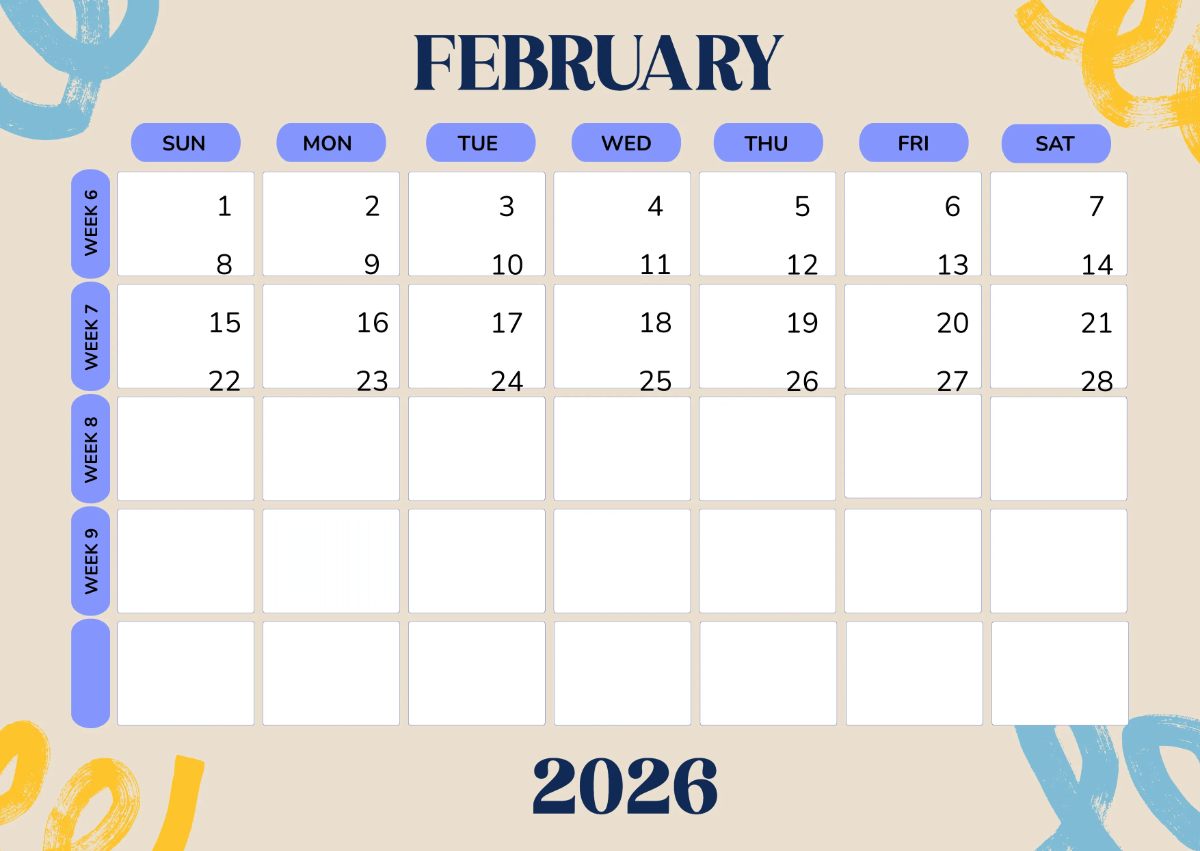 Free 2026 Weekly Calendar Template to Edit Online