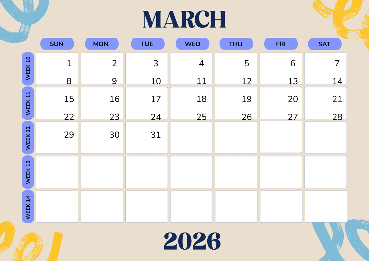 Free 2026 Weekly Calendar Template to Edit Online