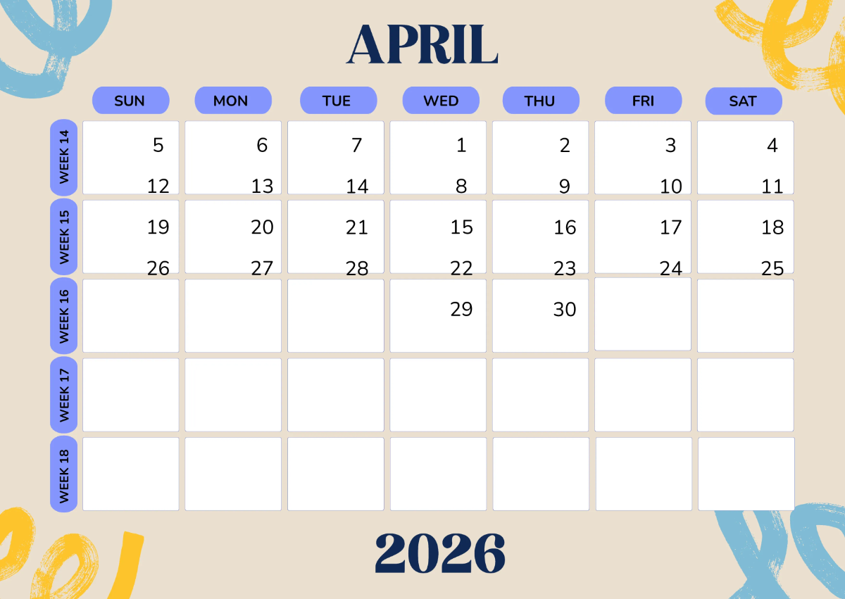 Free 2026 Weekly Calendar Template to Edit Online