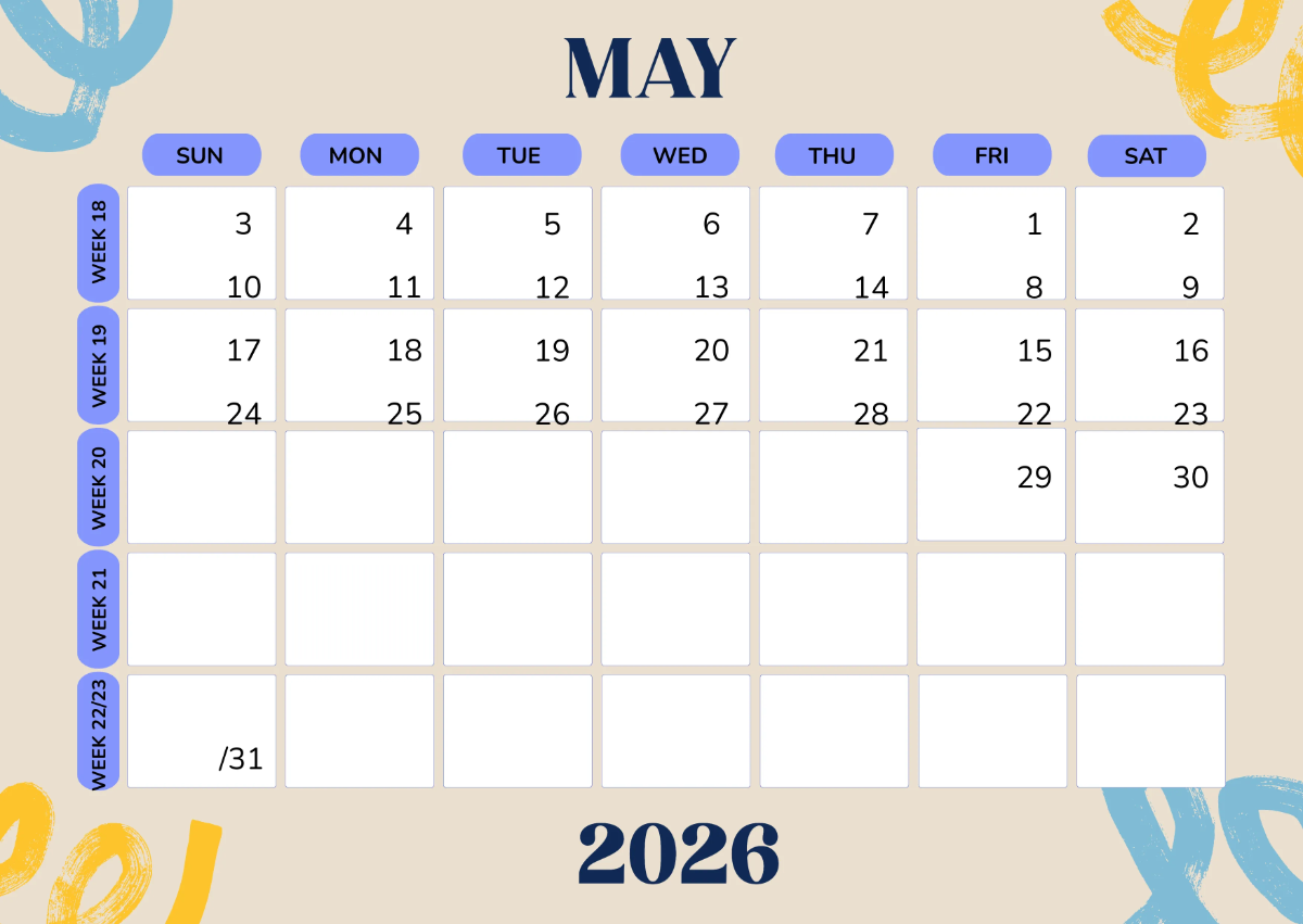 Free 2026 Weekly Calendar Template to Edit Online