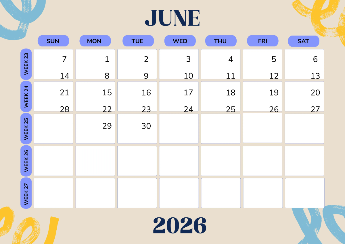 Free 2026 Weekly Calendar Template to Edit Online