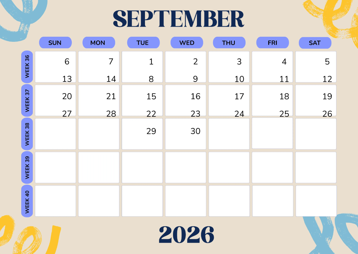 Free 2026 Weekly Calendar Template to Edit Online