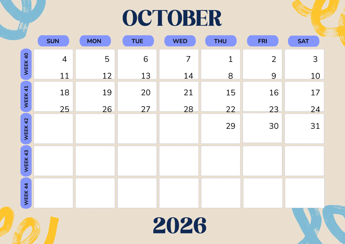 Free 2026 Weekly Calendar Template to Edit Online