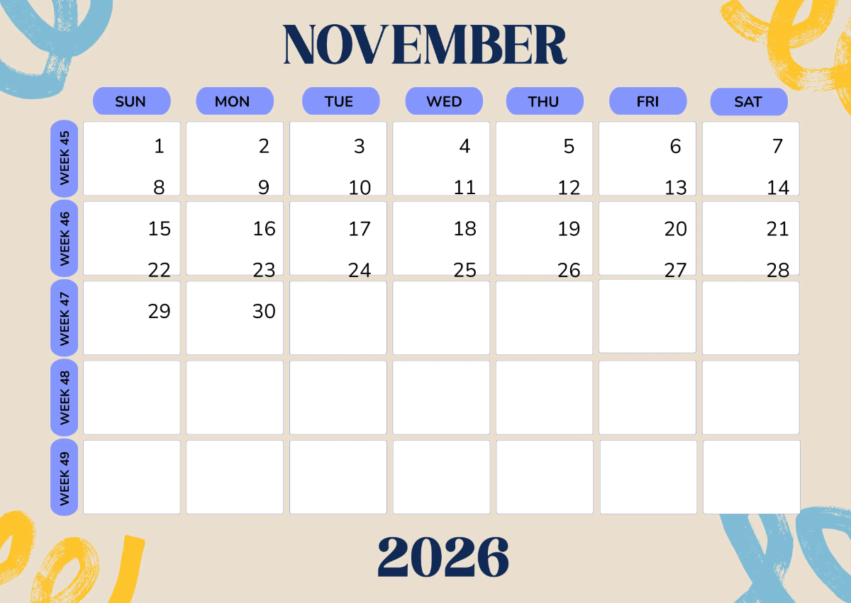 Free 2026 Weekly Calendar Template to Edit Online